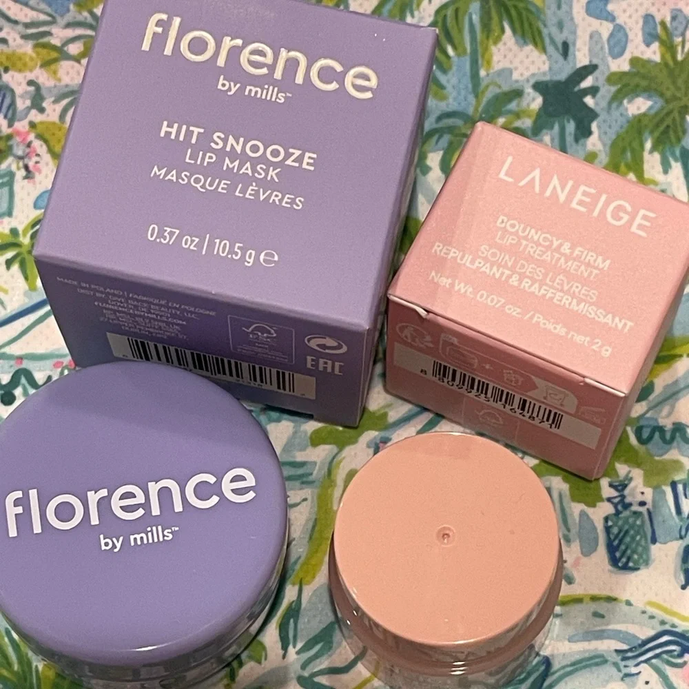 Florence by Mills Hit Snooze Lip Mask & Laneige Bouncy Firm Lip Treatment Lot